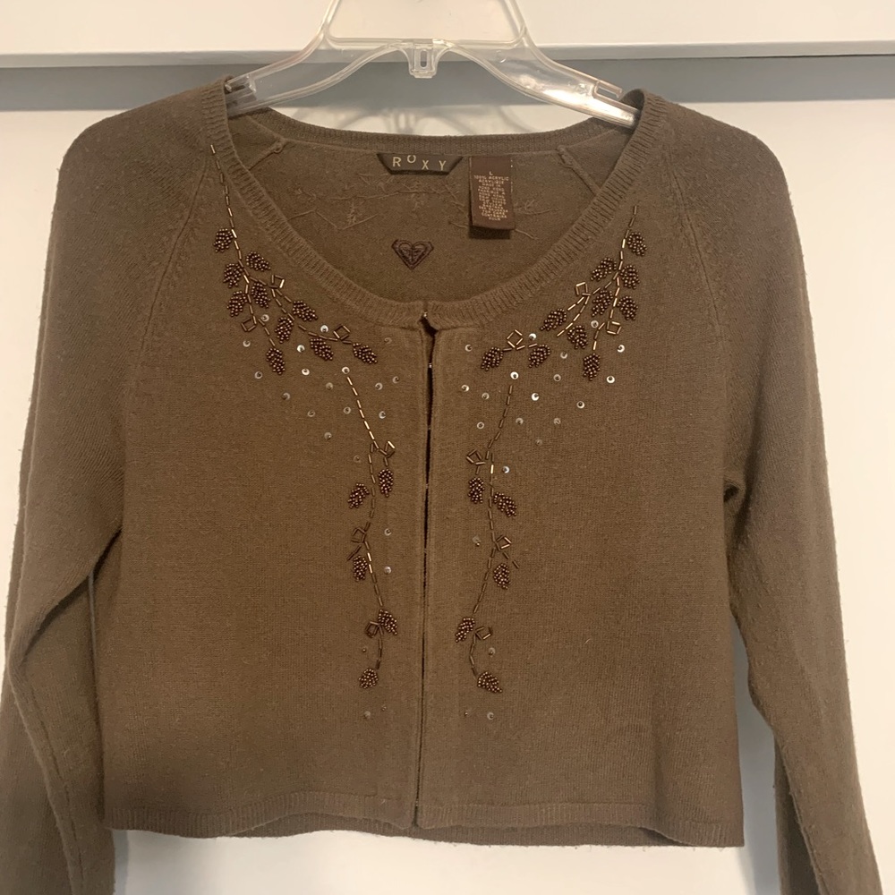 Roxy, beaded crop sweater